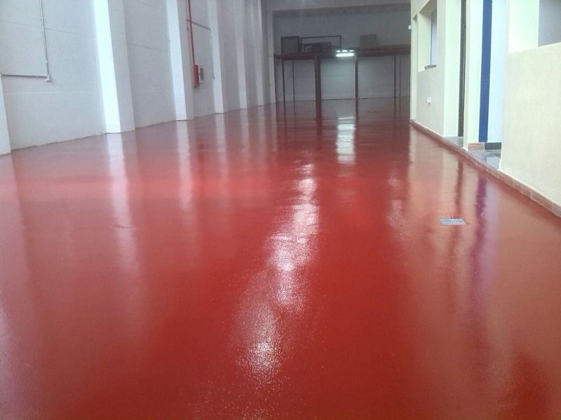 Pavimento de resina rojo